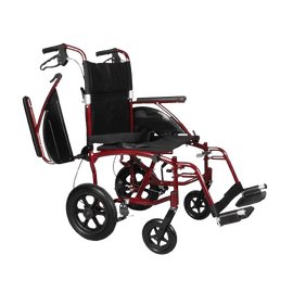 Fauteuil de transfert Stan Ultra rouge bordeaux avec accoudoir relevable