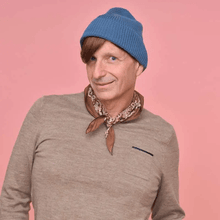 Bonnet en maille homme bleu