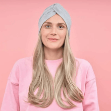 Couronne de cheveux longue et wavy Angèle, blond mèché châtain
